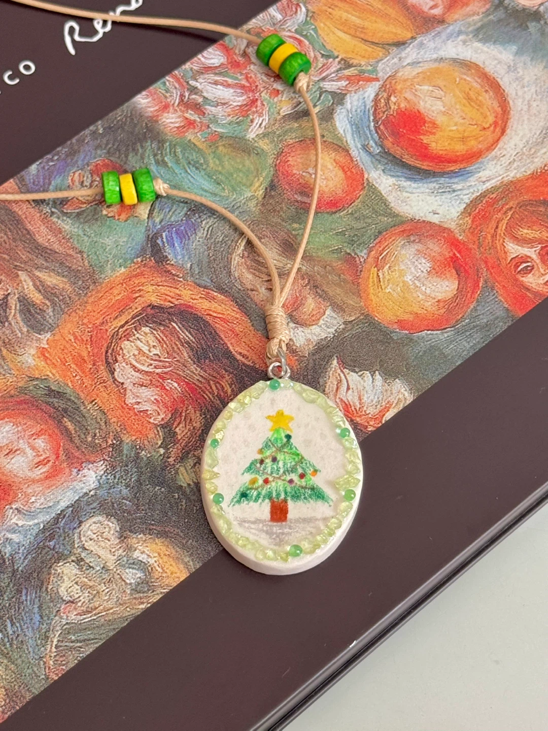 100% handmade clay necklace