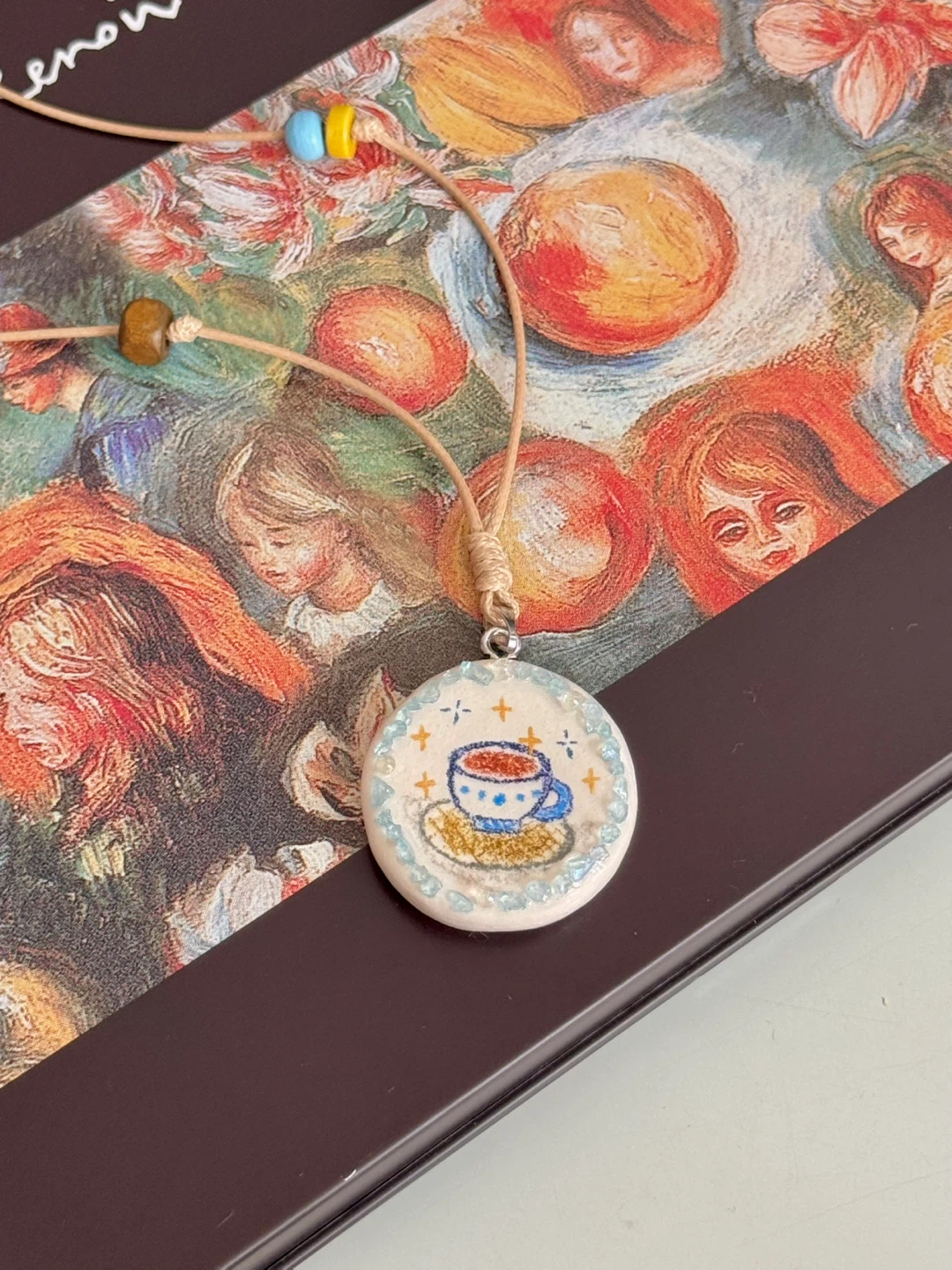 100% handmade clay necklace