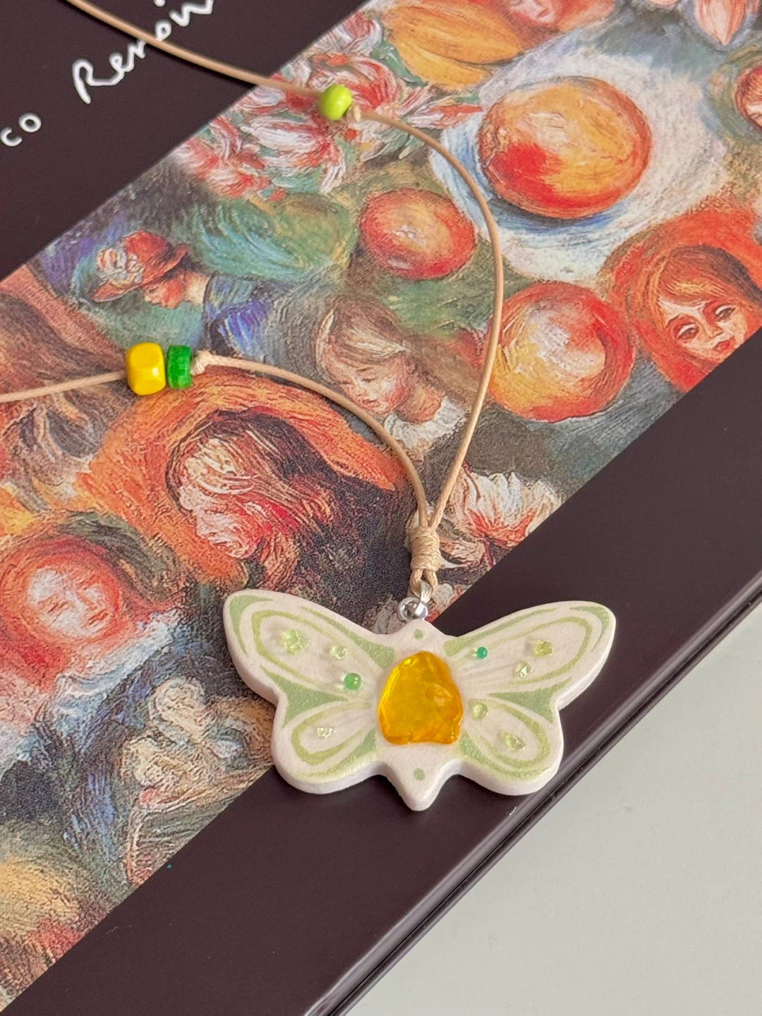 100% handmade clay necklace