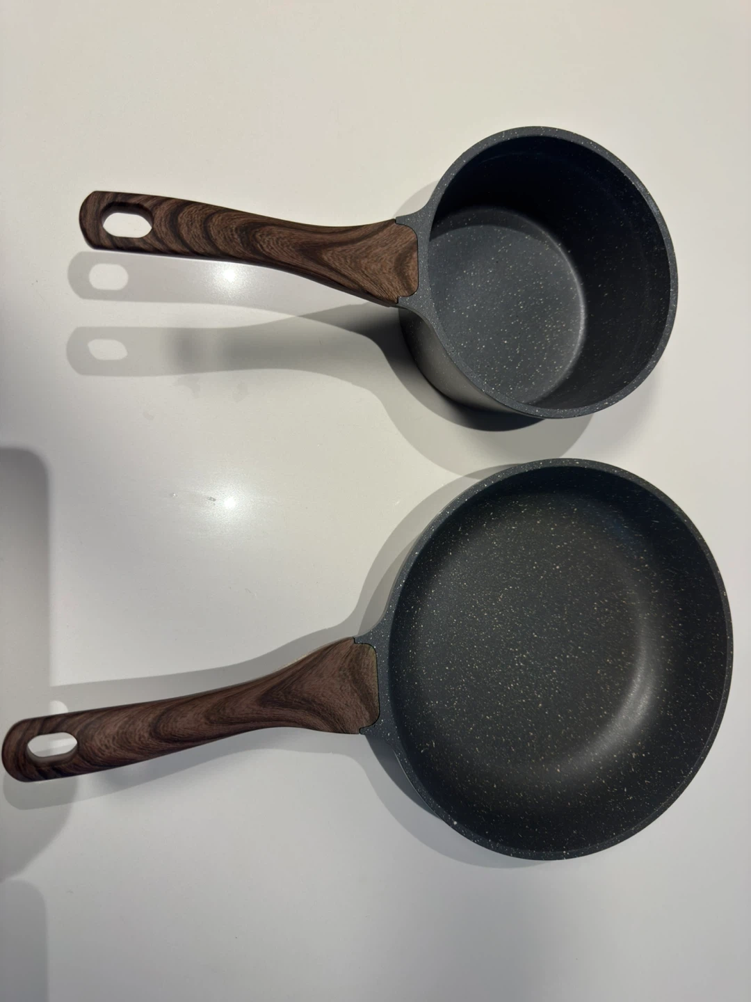 2-Piece Non-stick Cookware Set with Wooden Handles