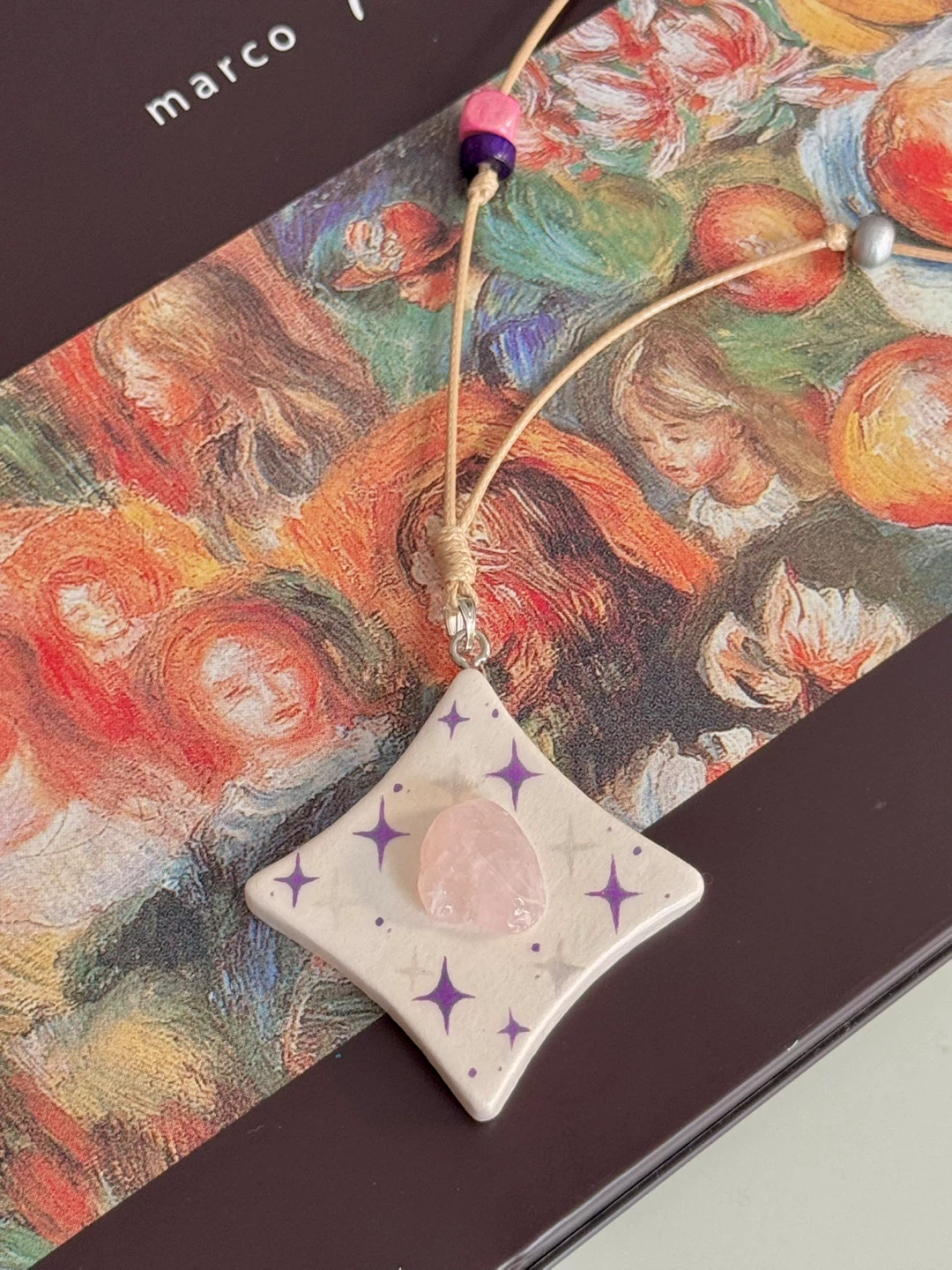 100% handmade clay necklace
