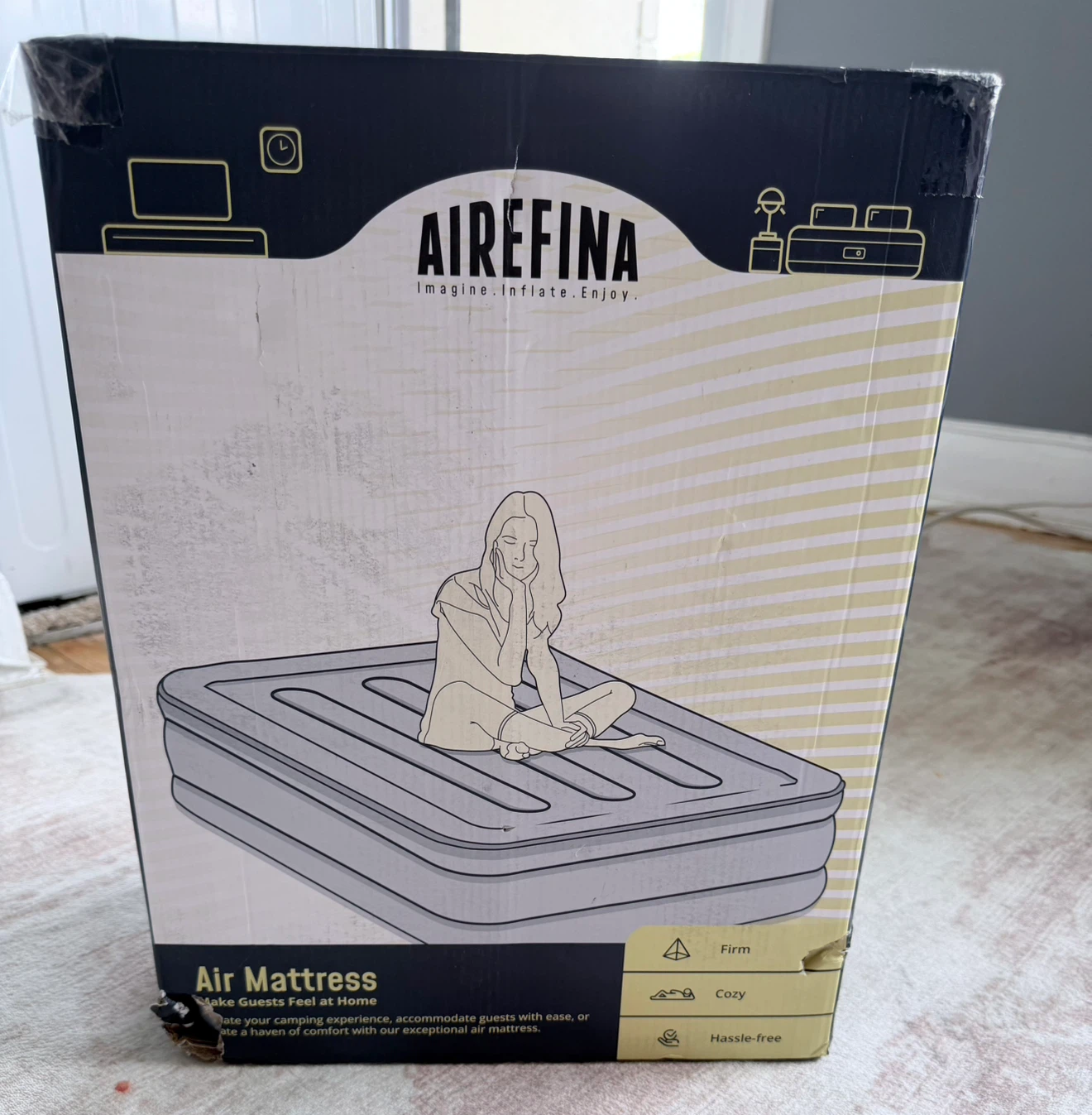 Airefina Full Size Air Mattress with Built-in Pump