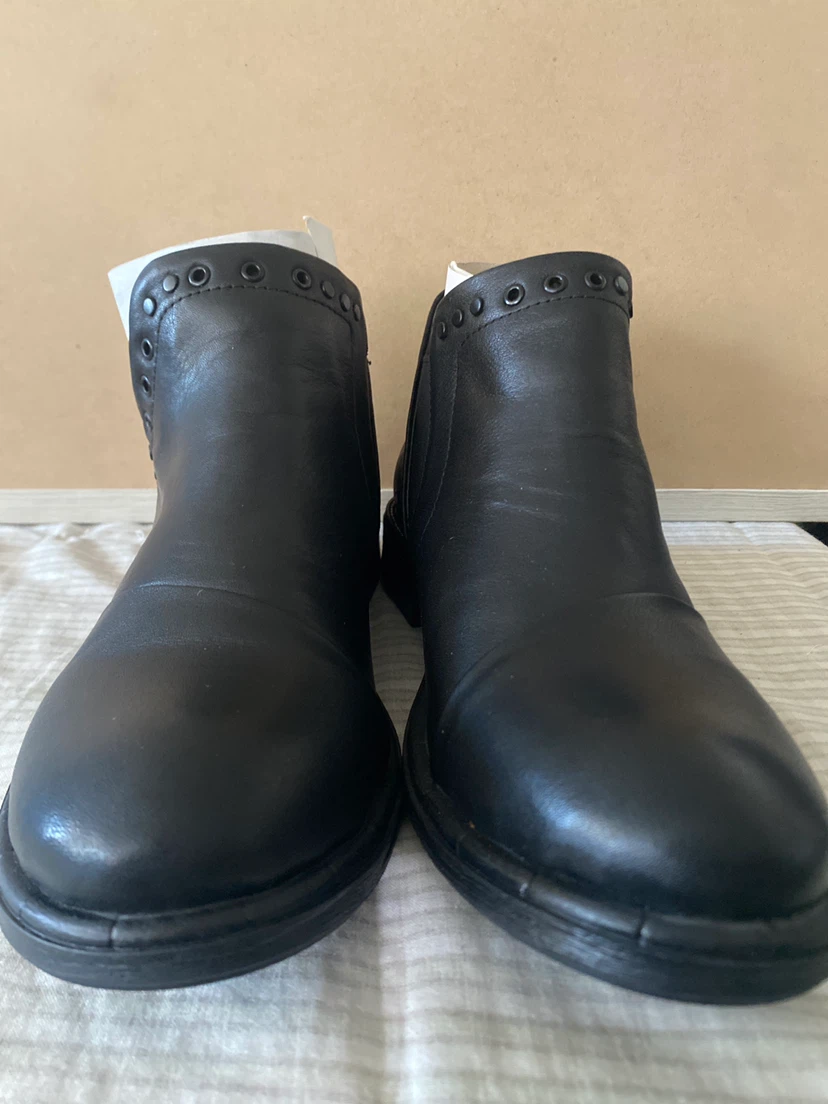Black Leather Ankle Boots