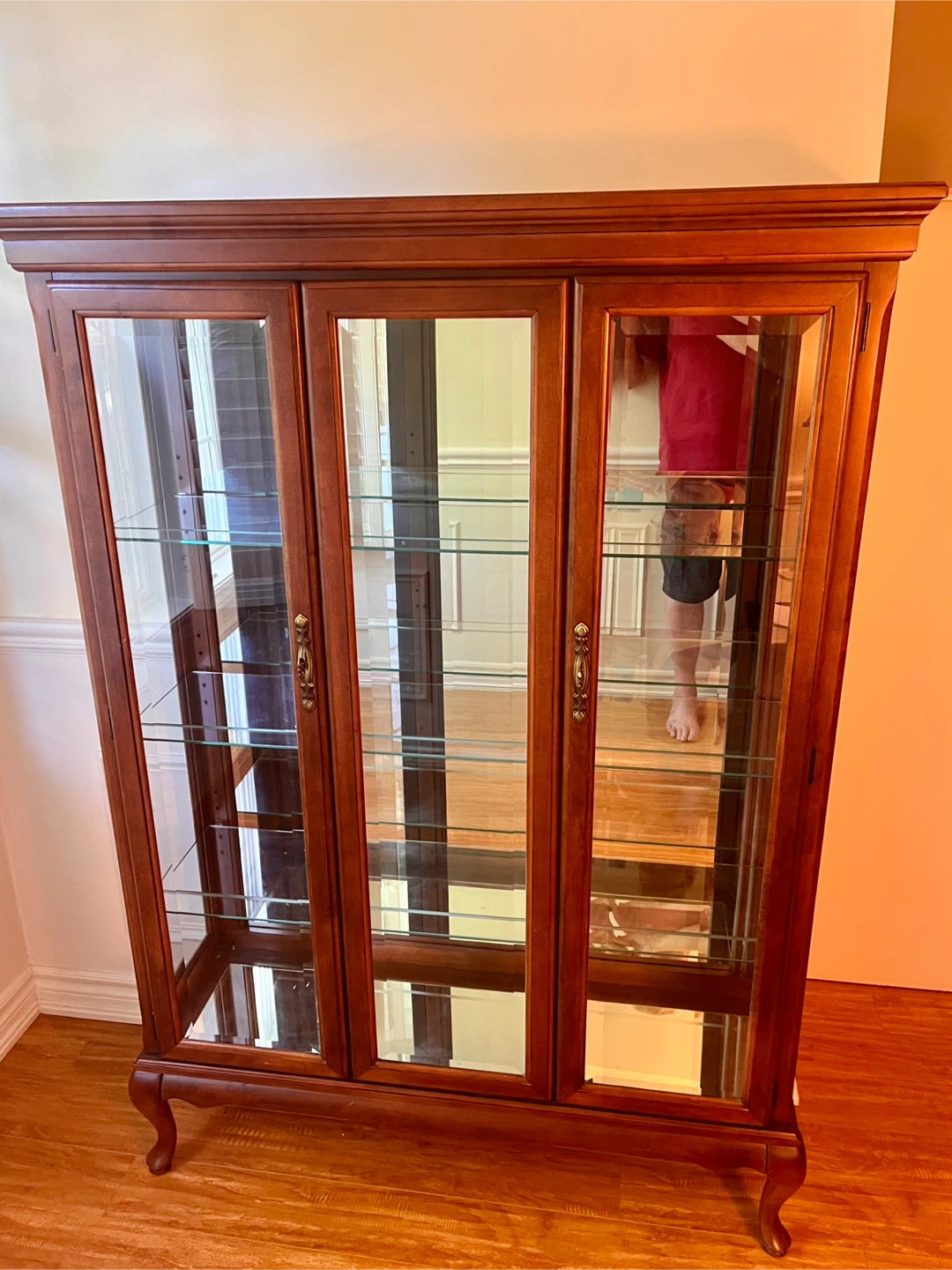 Curio Display Cabinet with Glass Doors and Shelves