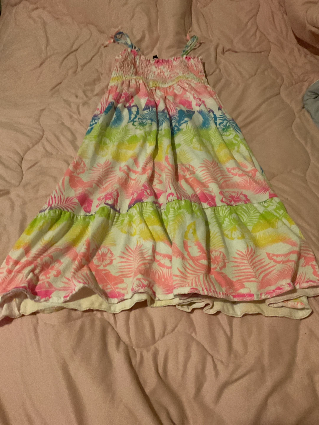Girls Tropical Print Sundress