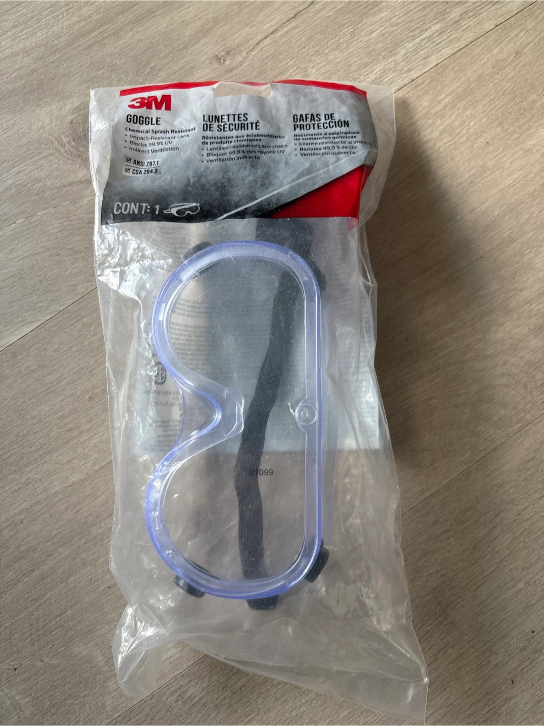 3M Chemical Splash Resistant Goggles