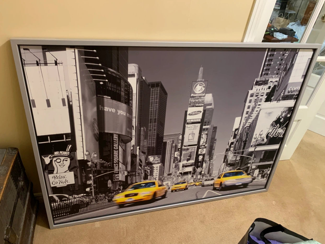 IKEA Large Times Square black & White Print with Yellow Cabs