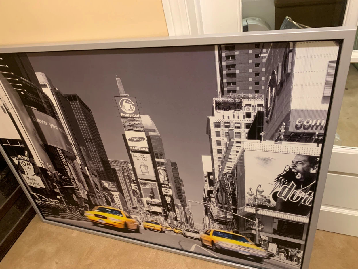 IKEA Large Times Square black & White Print with Yellow Cabs - photo 4