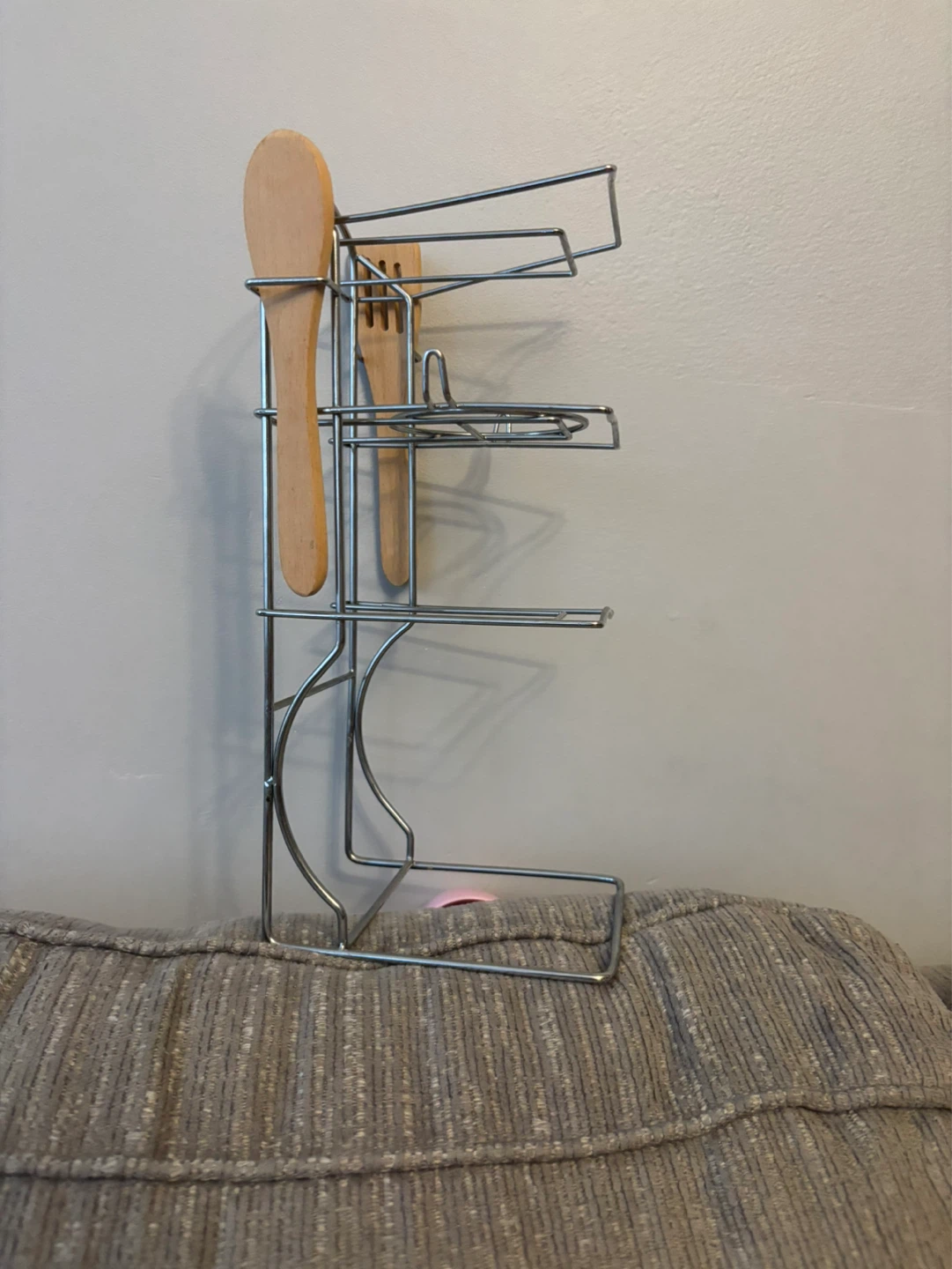 Silver Kitchen Utensil Holder with Wooden Spoons - photo 2