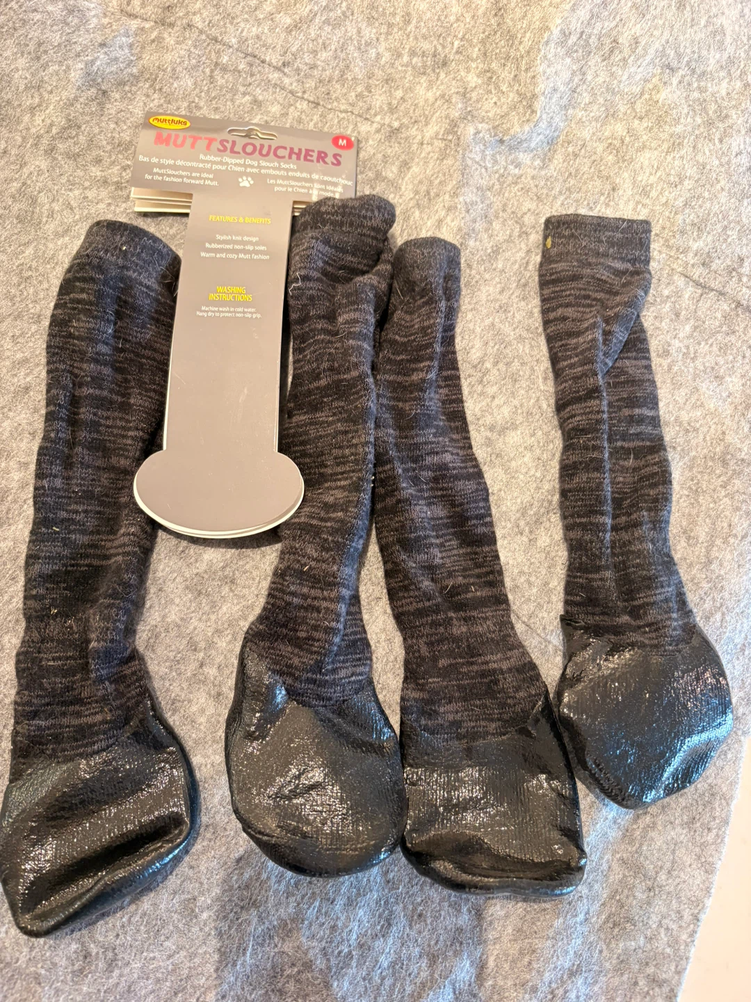 Muttlucks Muttslouchers Dog Socks M