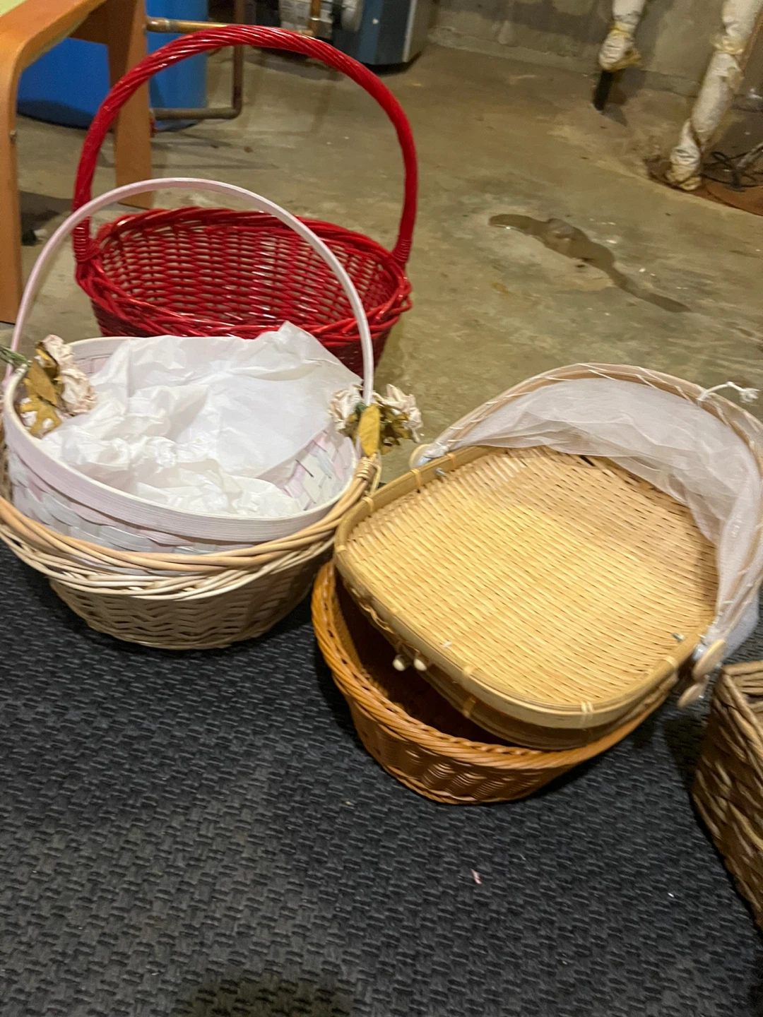 Woven Basket with Mesh Cover