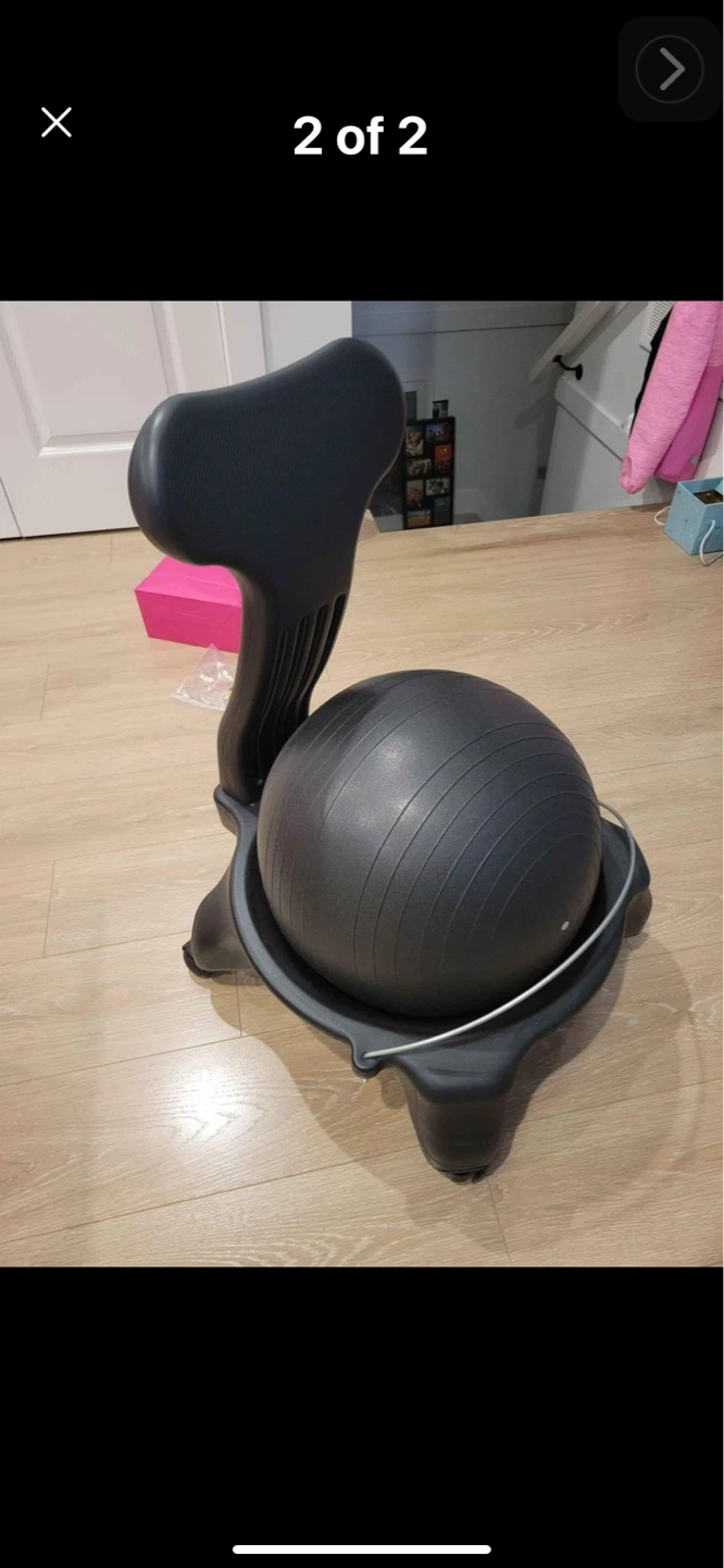 Black Stability  Chair with Wheels
