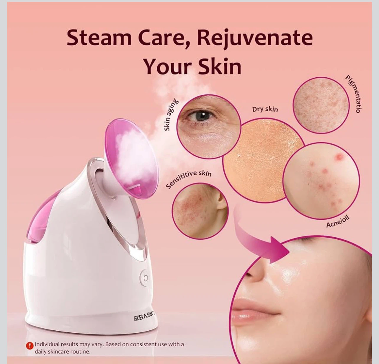 Ionic Facial Steamer with 5-Piece Skin Care Kit - photo 3