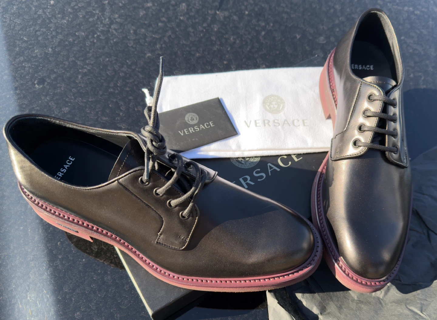 Versace Men's Leather Oxford Dress Shoes