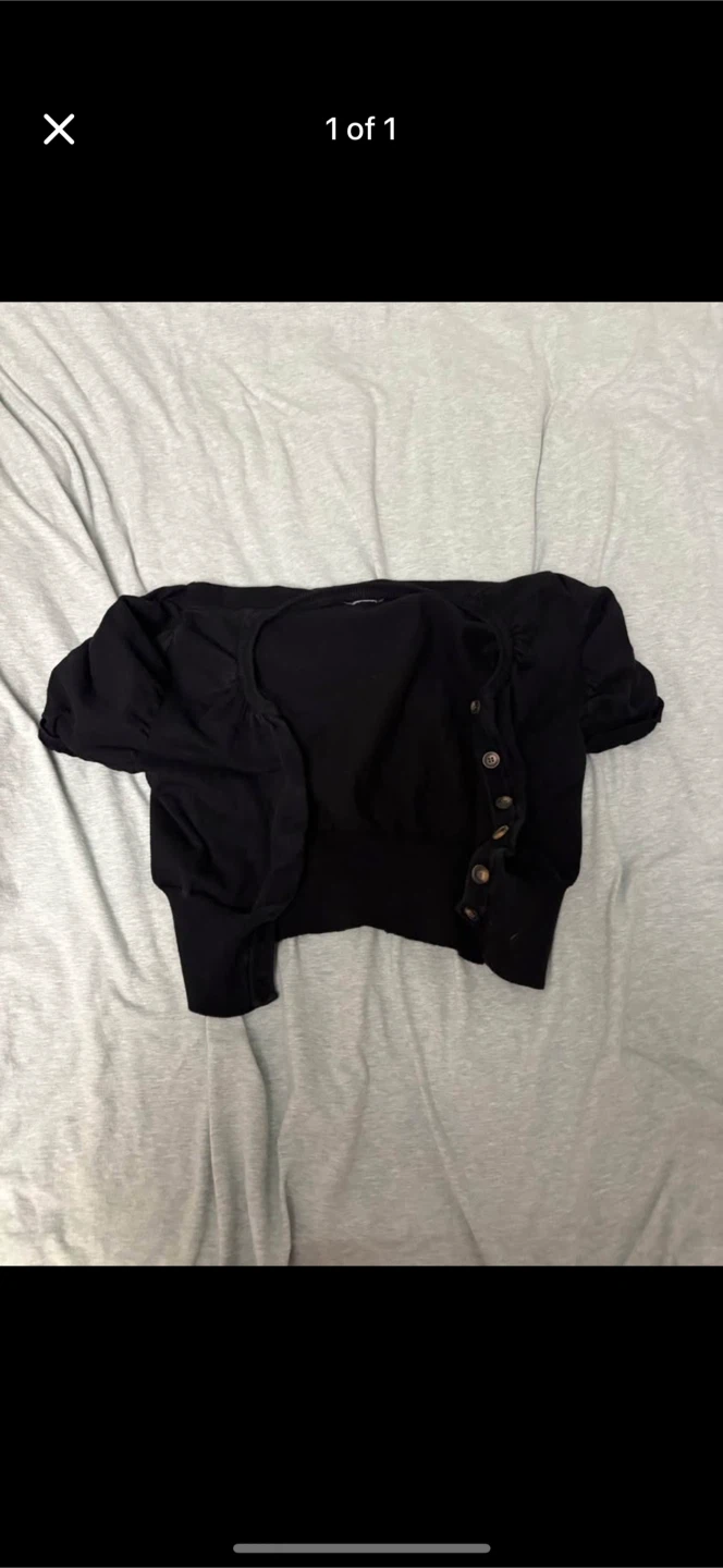 Bluenotes black, puffy sleeve cardigan kids (size L kids)