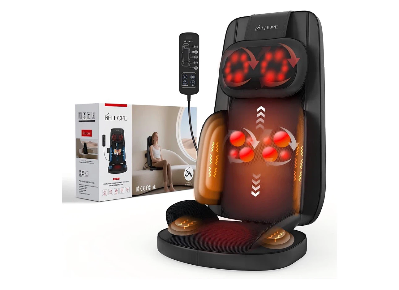 belhope Shiatsu Neck and Back Massager with Heat - photo 2