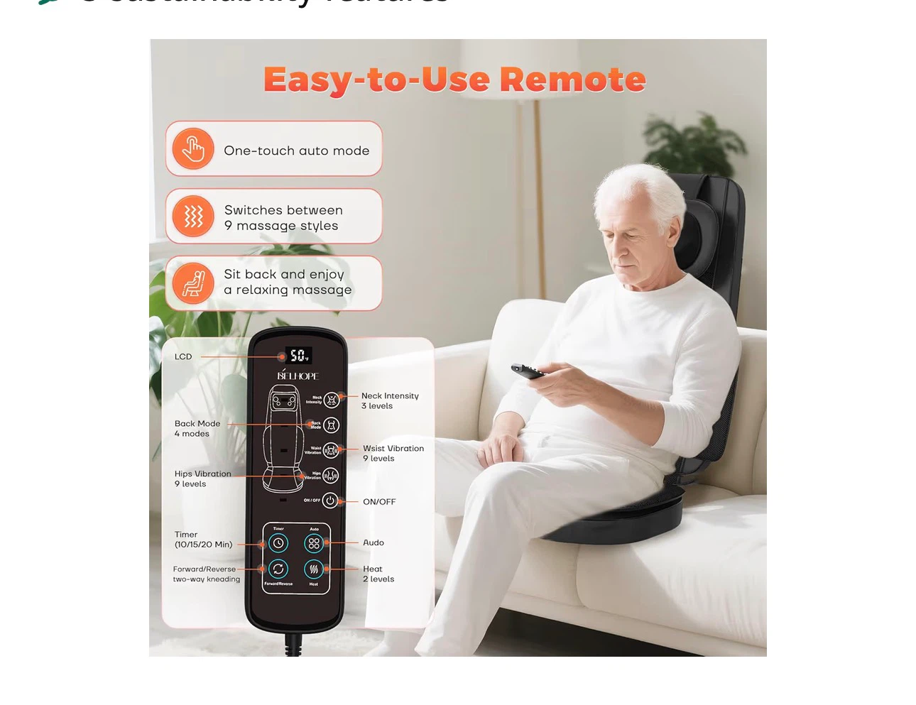 belhope Shiatsu Neck and Back Massager with Heat - photo 4