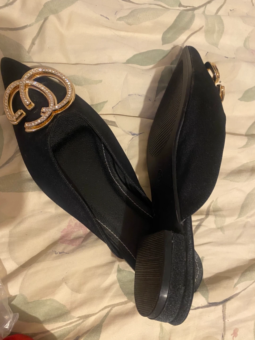Black Mules with Gold GG Embellishment - photo 2
