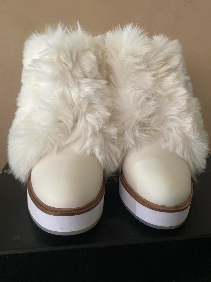 White Furry Boots