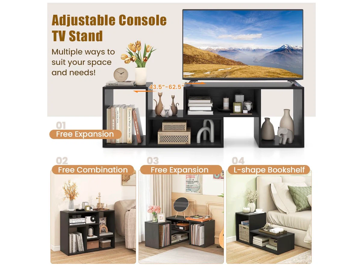 Deformable TV Stand Entertainment Center Unit with Storage - photo 4