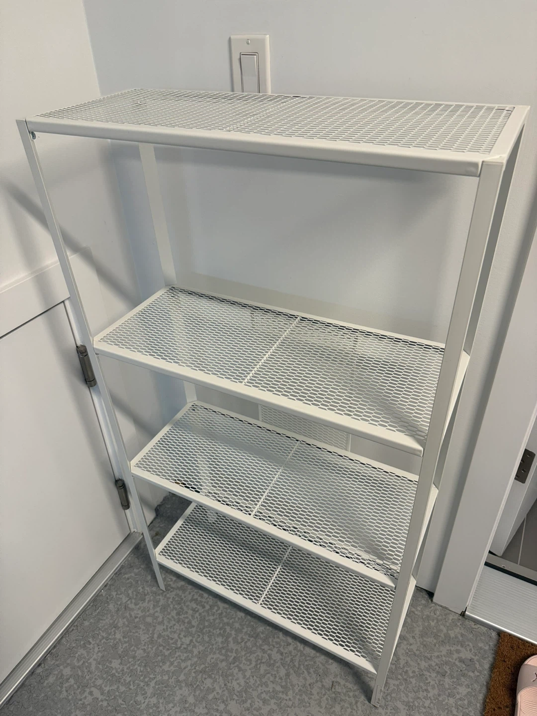 IKEA White 4-Tier Metal Shelf Unit x2
