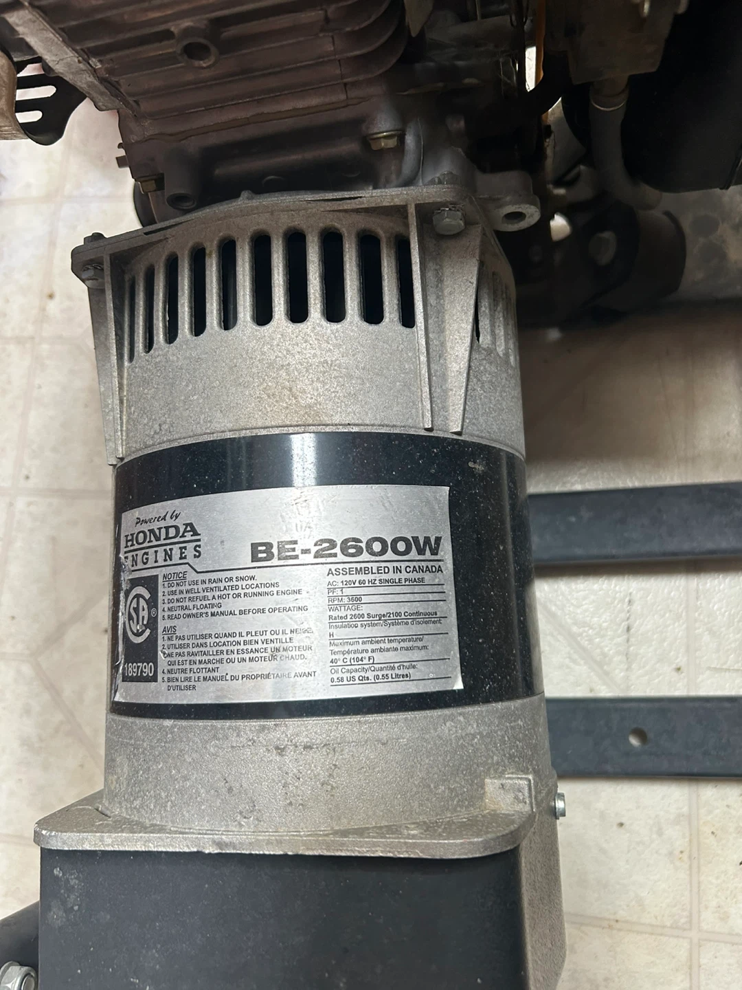 Honda GC160 BE-2600W Portable Generator - photo 3