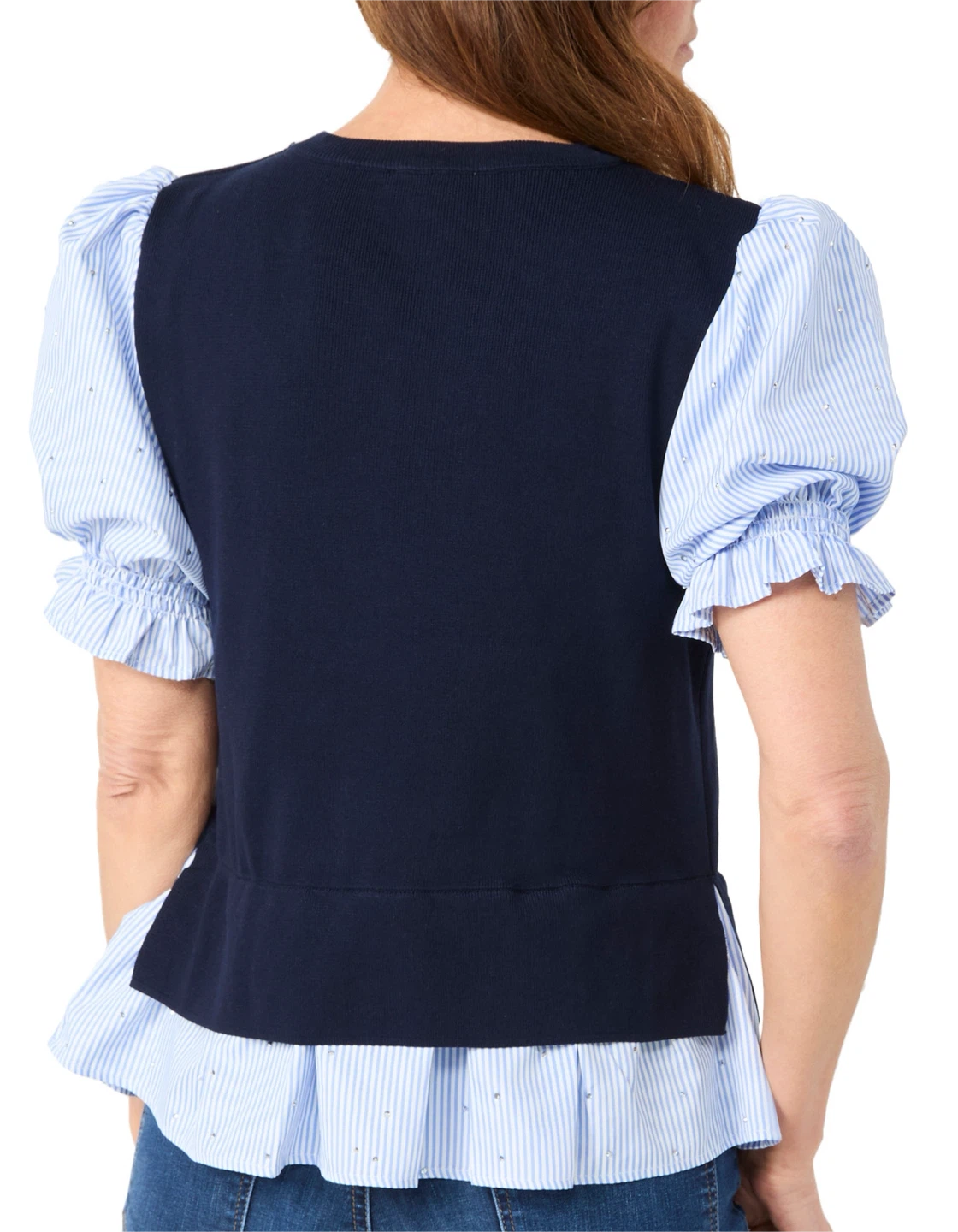 Nanette Lepore Womens Short Sleeve Stripe 2Fer Top - photo 2
