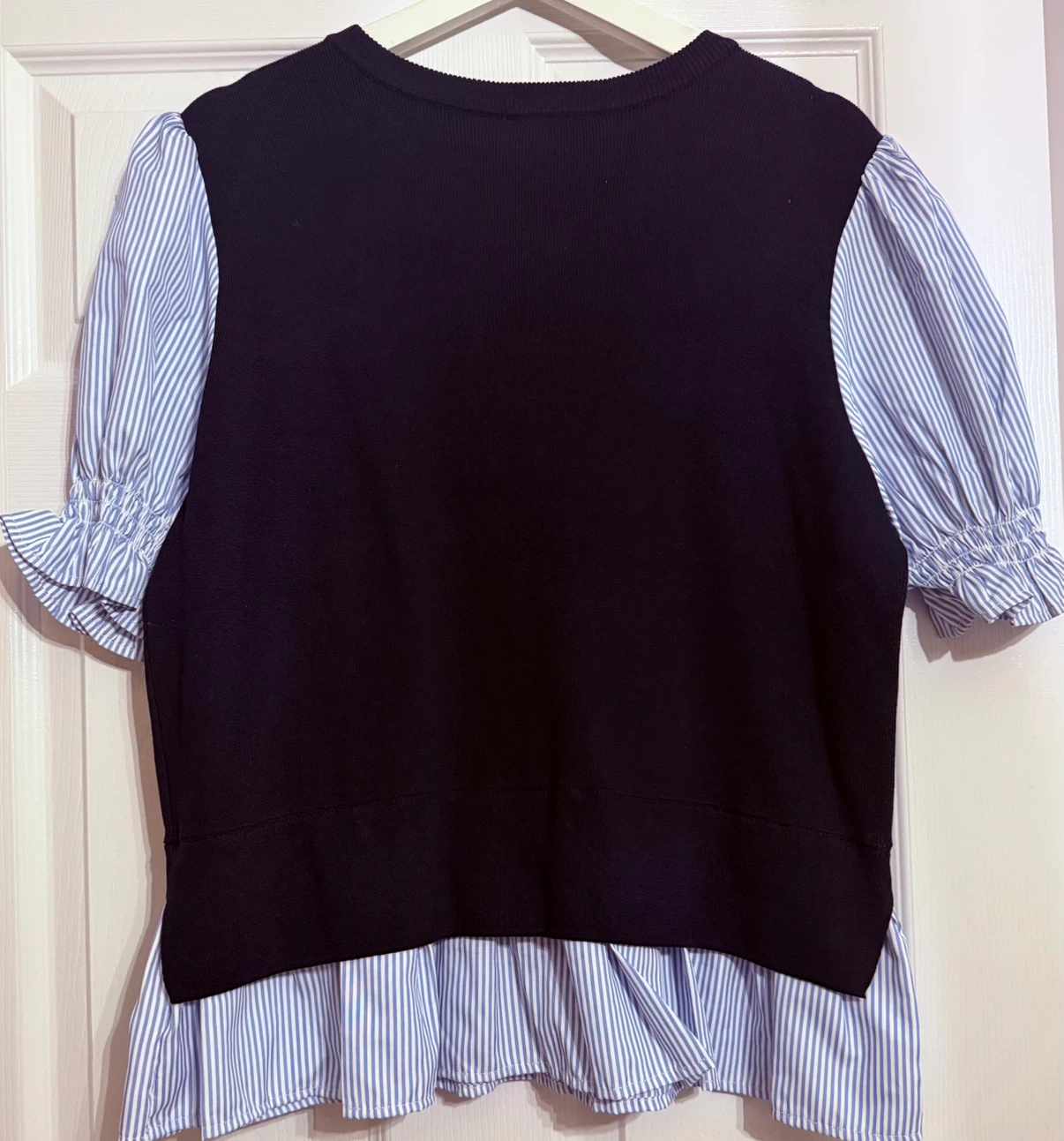 Nanette Lepore Womens Short Sleeve Stripe 2Fer Top - photo 4