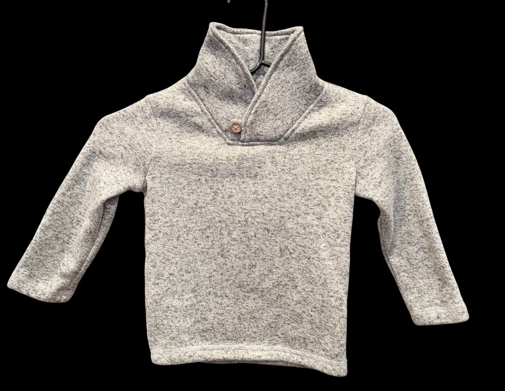 Gray Shawl Collar Pullover Sweater