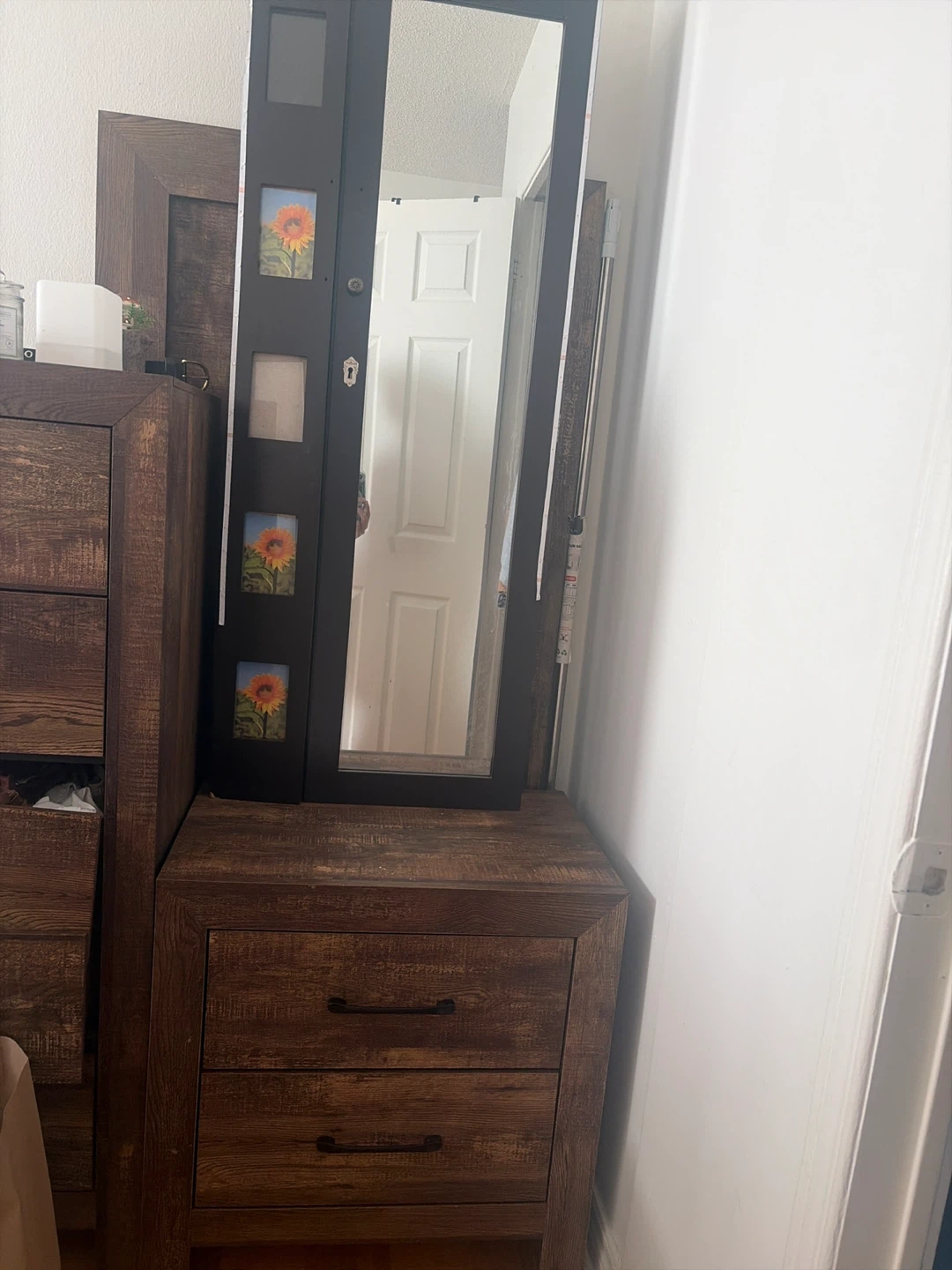 Black Jewelry Armoire with Mirror