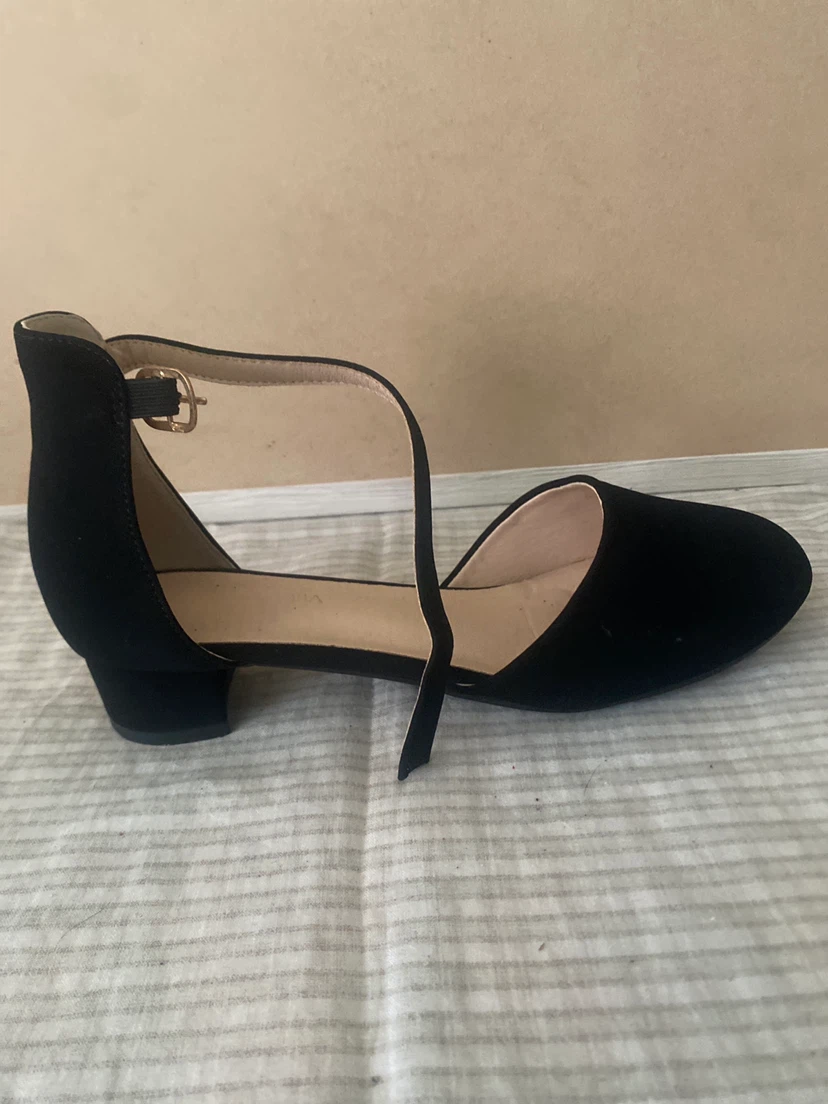 Black Suede Ankle Strap Flats - photo 4