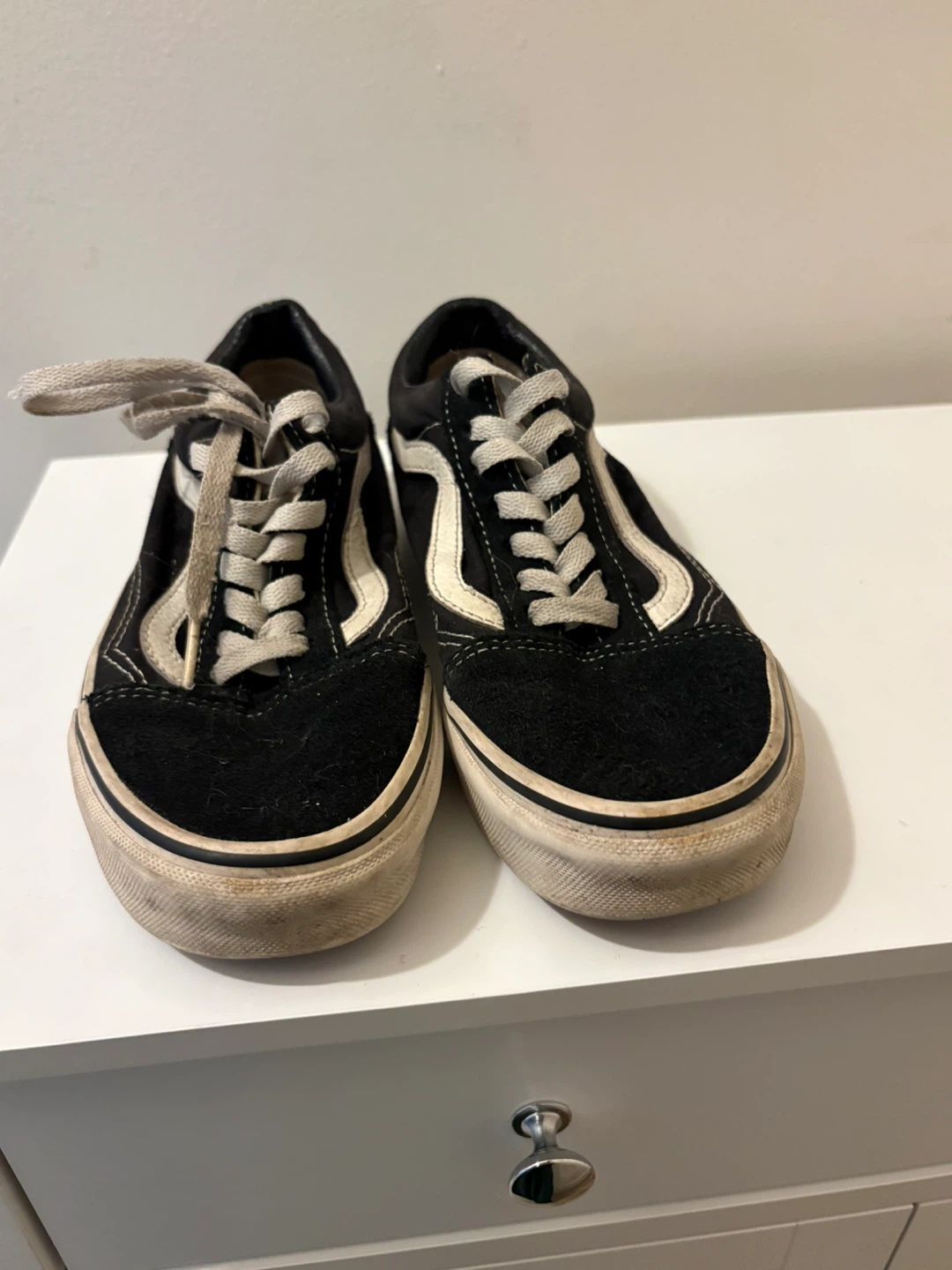 Vans Old Skool Black White Suede Skate Shoes