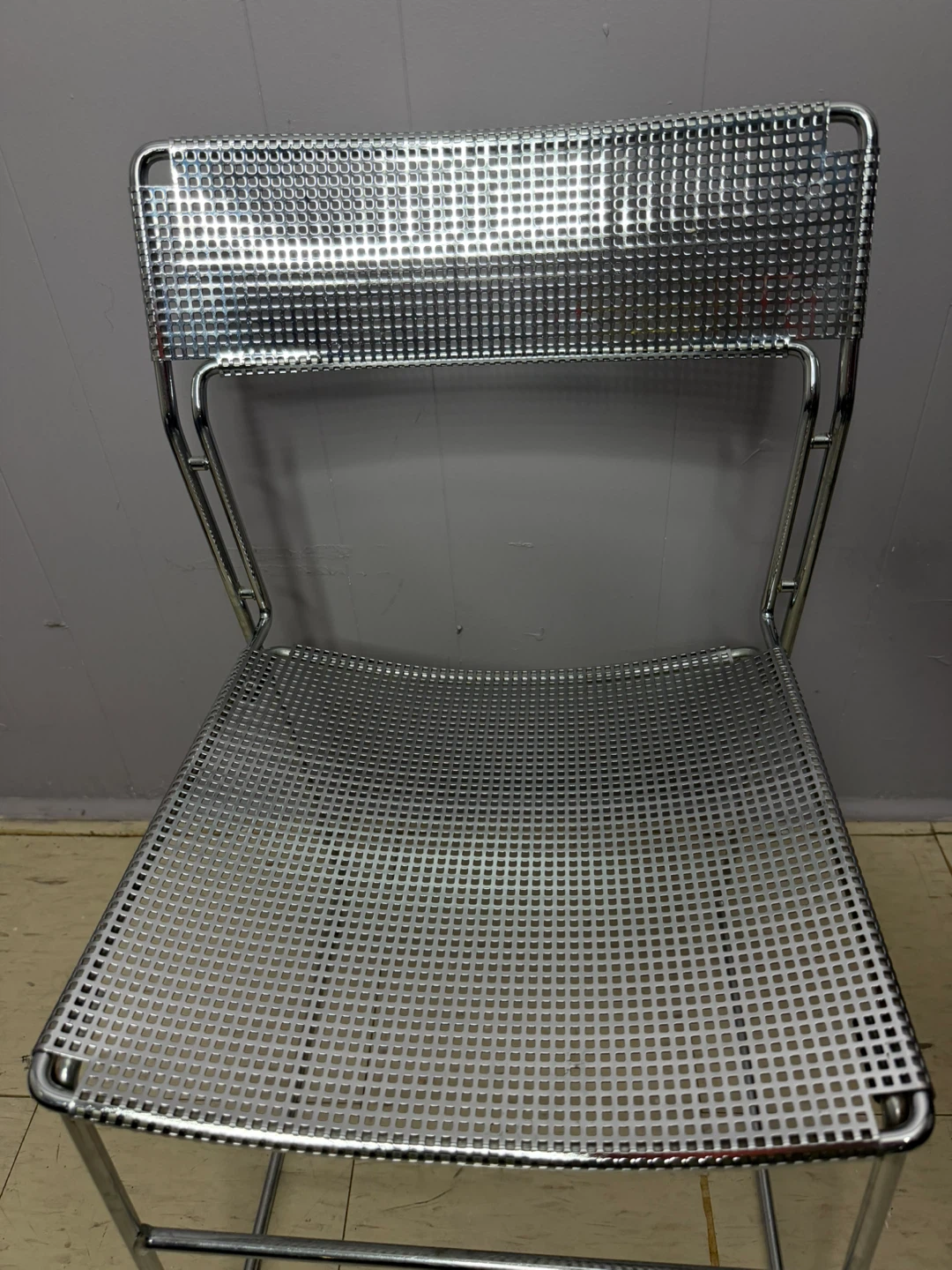 Modern Chrome Mesh Designer Italian Chair