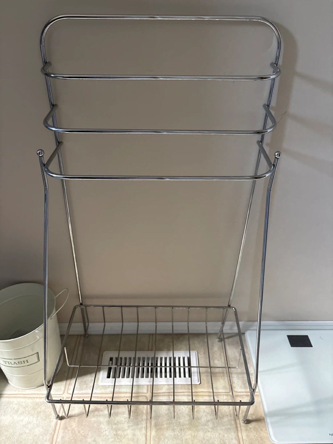 Chrome Towel Rack with 3 Bars and Bottom Shelf