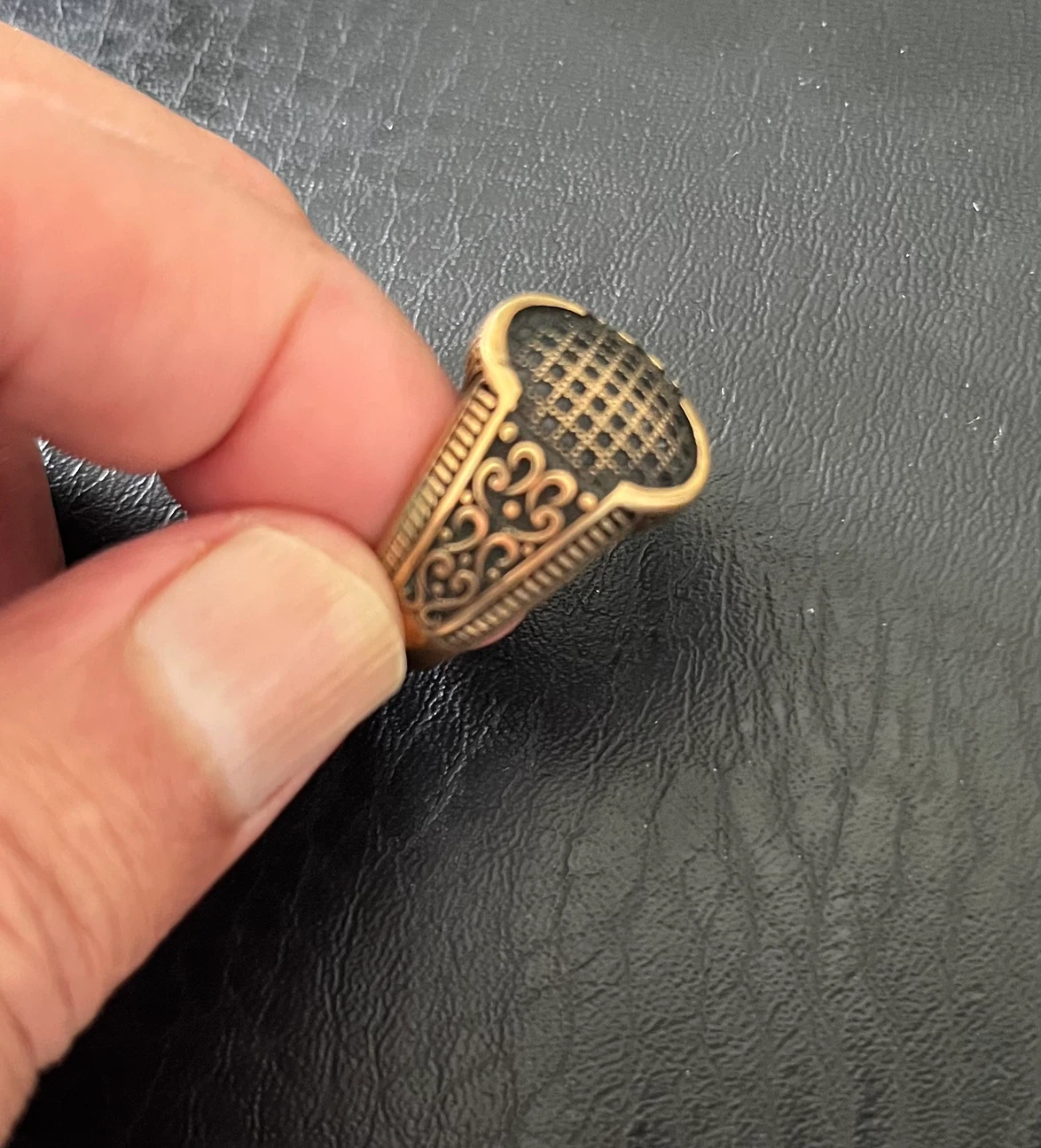 Men's Ornate Turikish Ring with Black Stones - photo 2