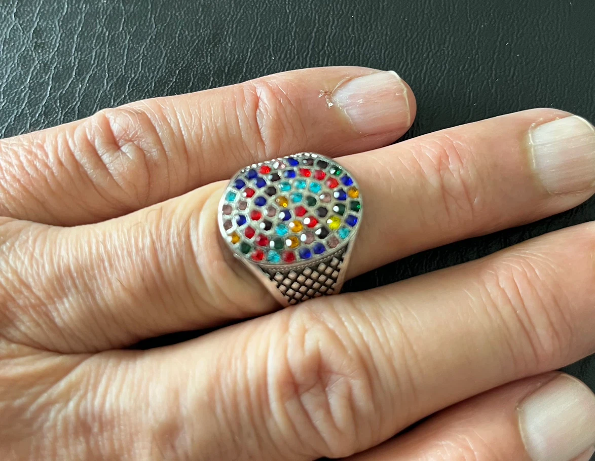 Statement Ring with Colorful Gems