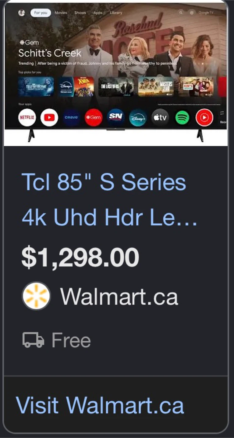 TCL 85" S Series 4K UHD HDR LED TV