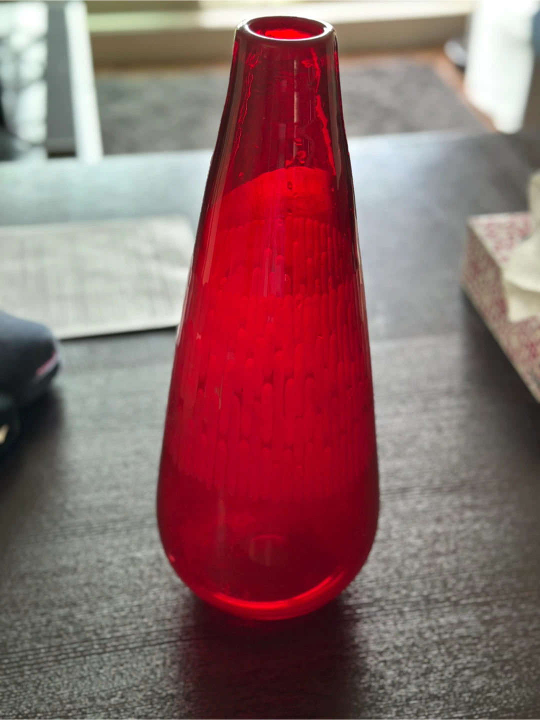 Red Glass Vase