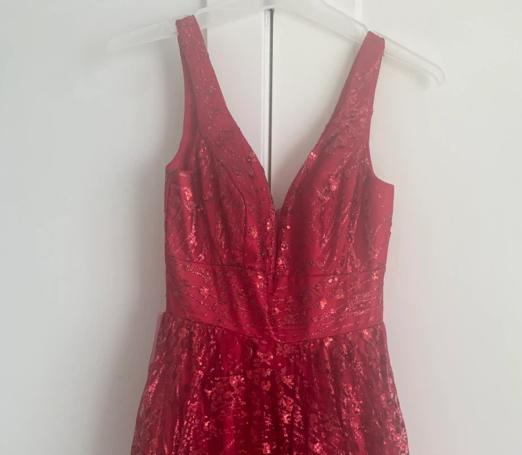 Sparkly Red V-Neck Dress - photo 2