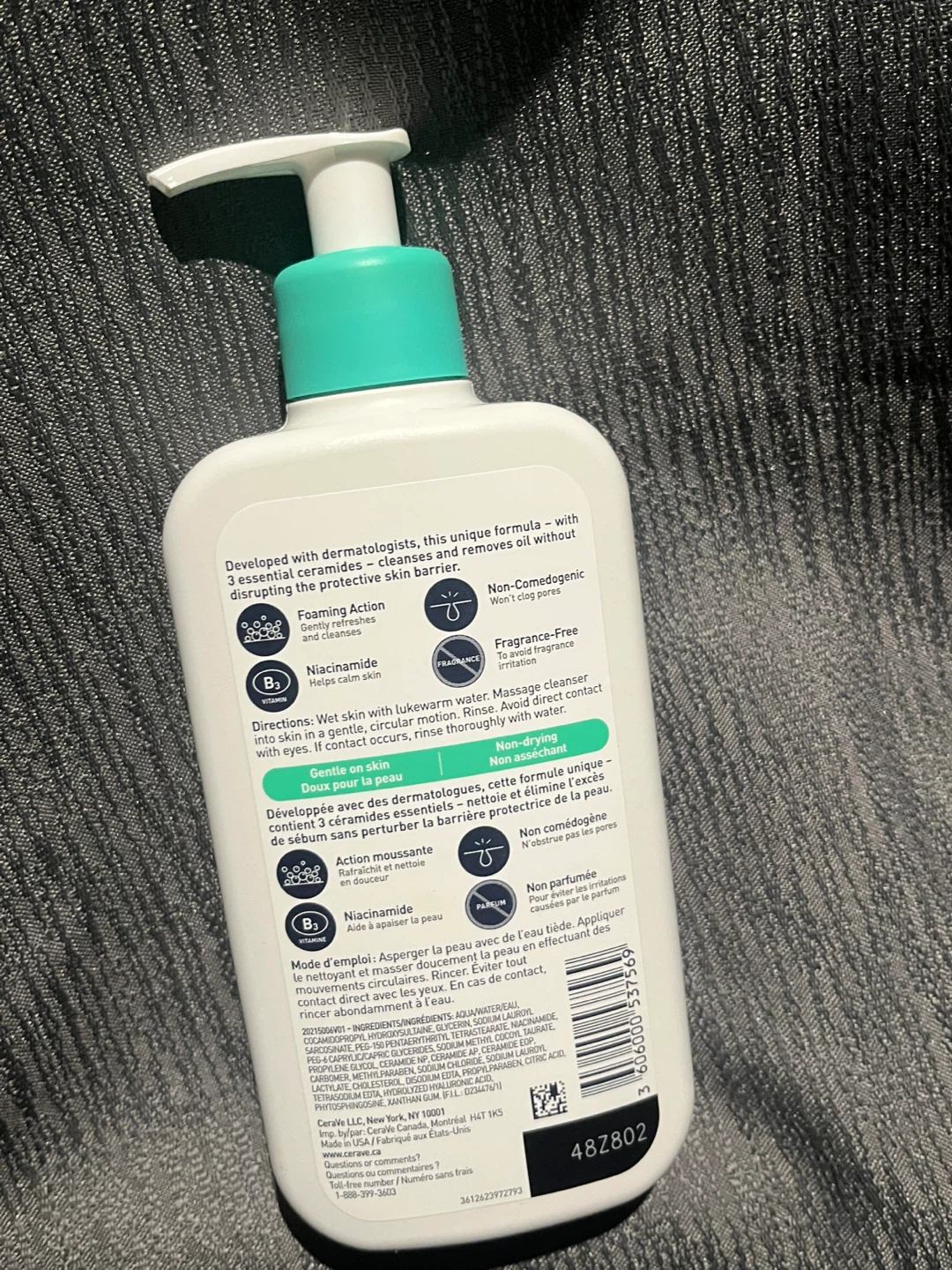 CeraVe Foaming Facial Cleanser for Normal to Oily Skin 355 mL - photo 2