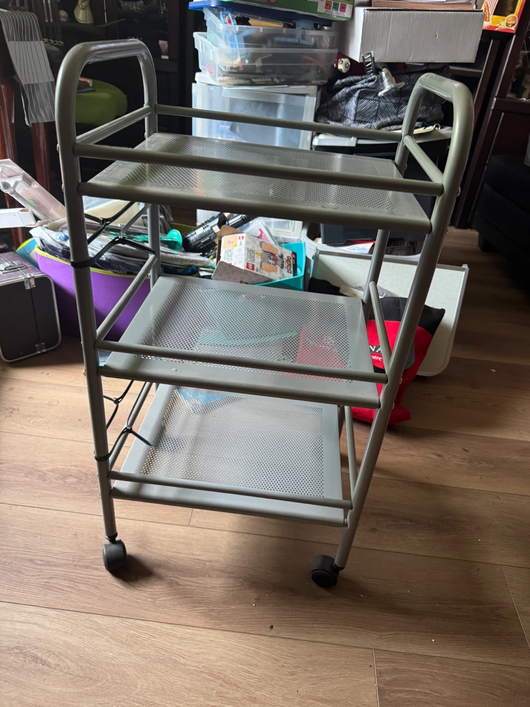 Grey 3-Tier Rolling Cart