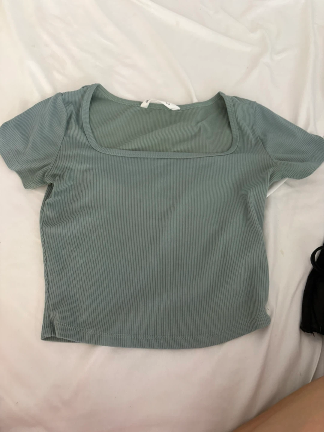 Renotes Ribbed Square Neck Top