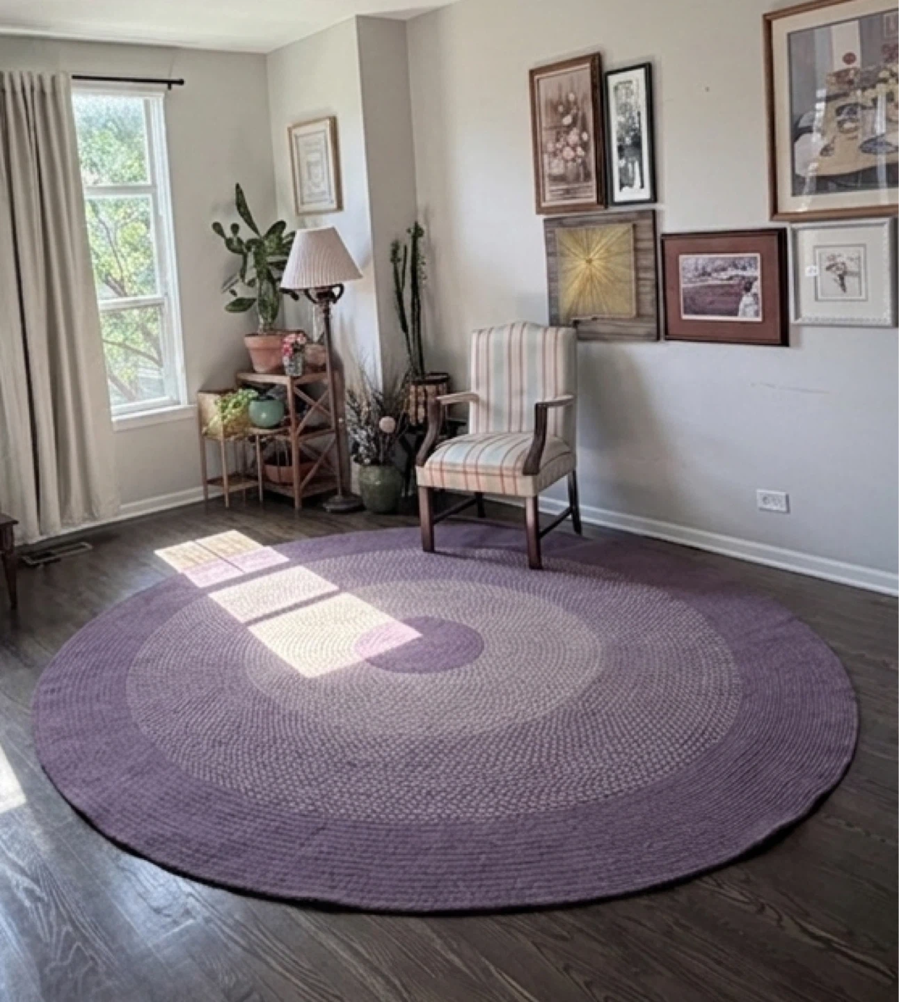9x9 Rhody Rugs Round Braided Rug - Purple Ombre