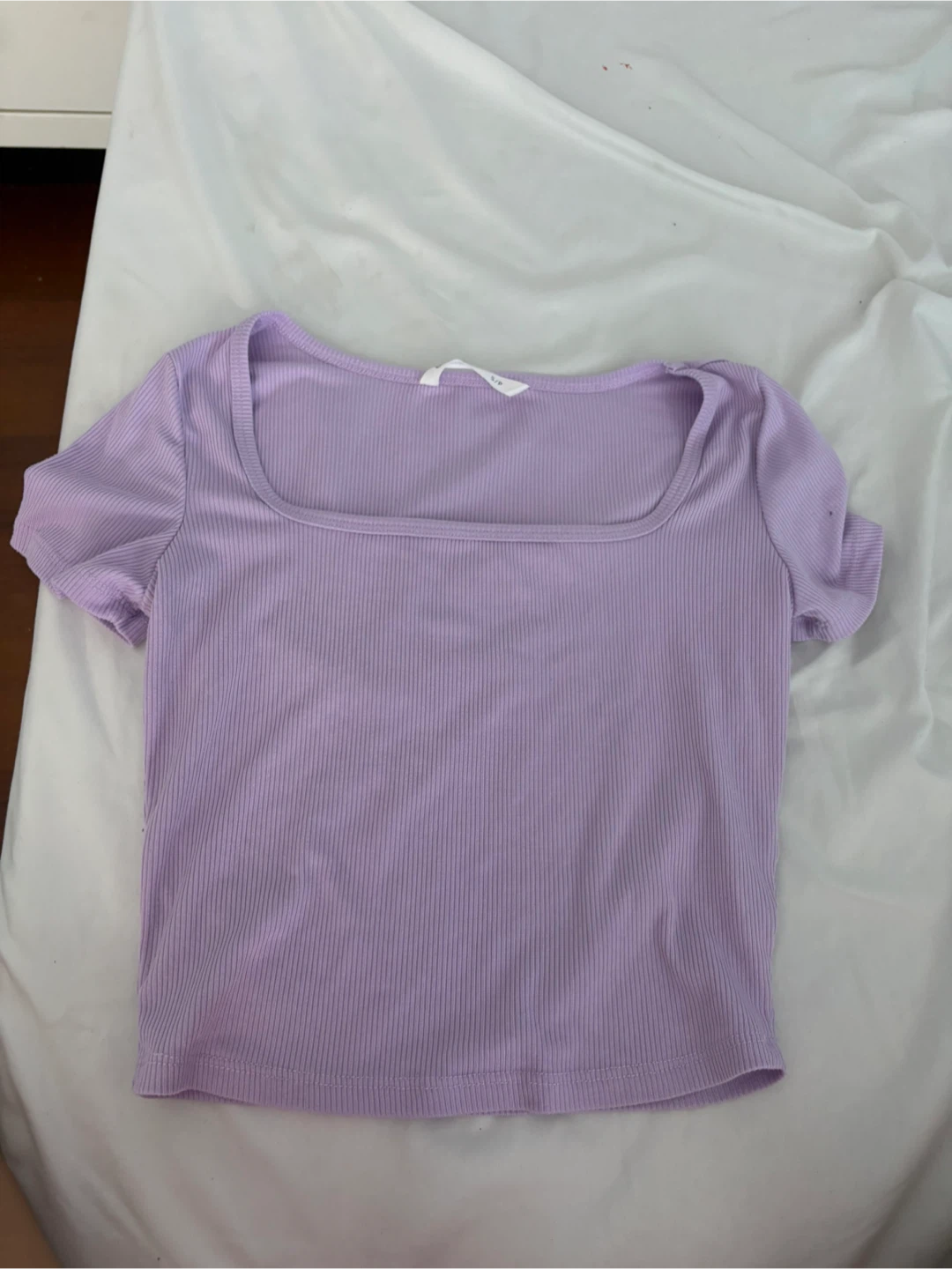Bluenotes Purple Ribbed Crop Top