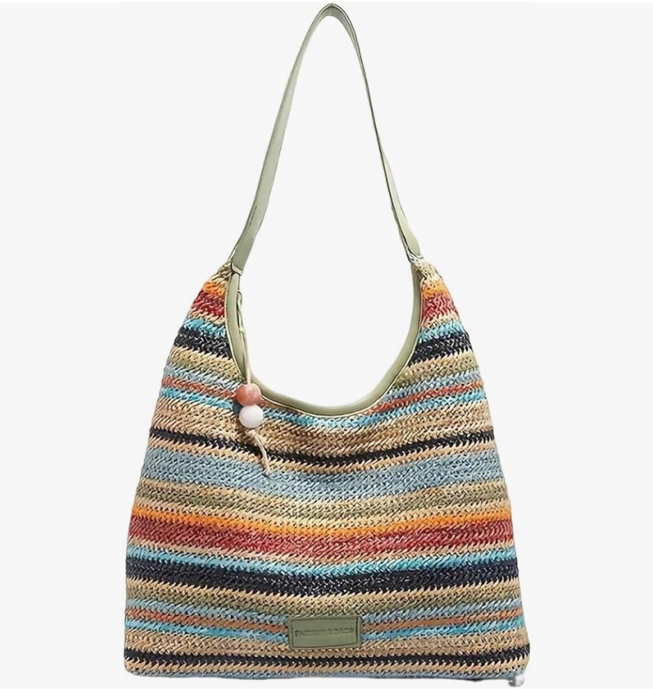 Woven Striped Hobo Bag