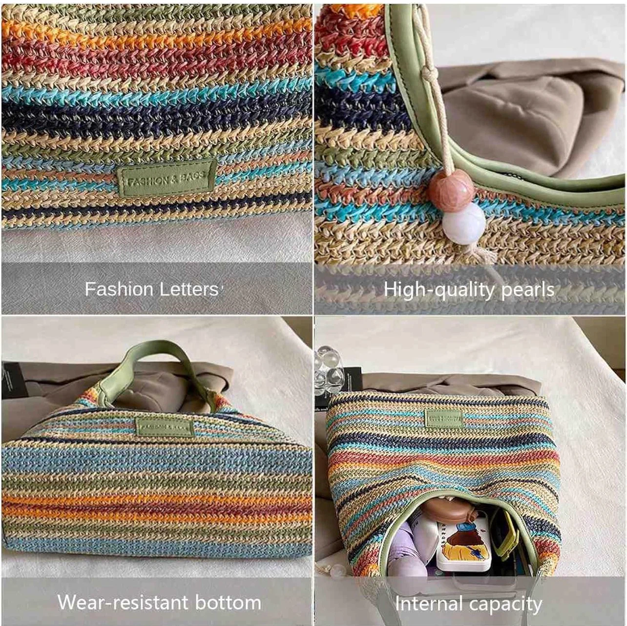 Woven Striped Hobo Bag - photo 5