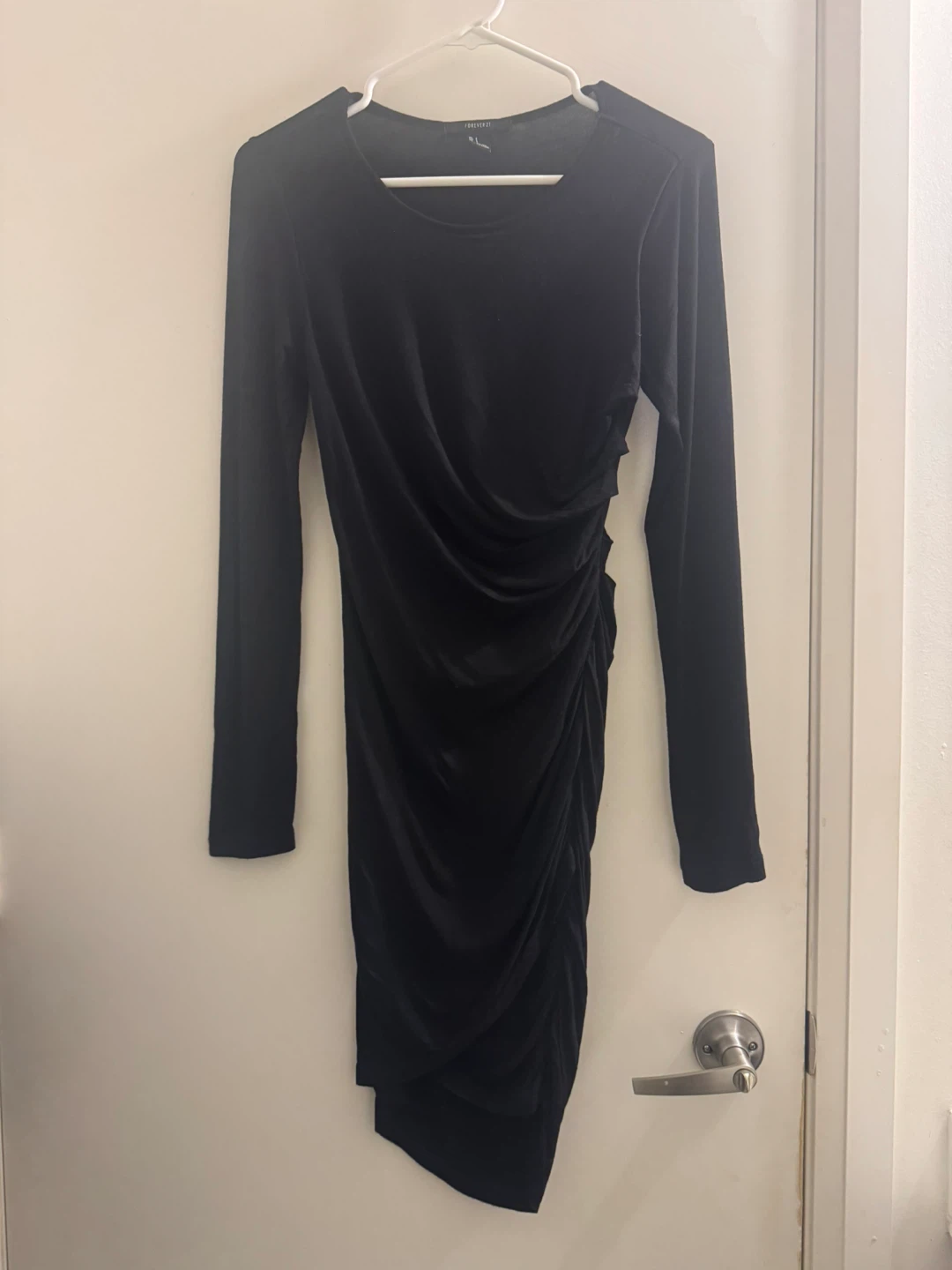 Forever 21 Black Ruched Midi Dress