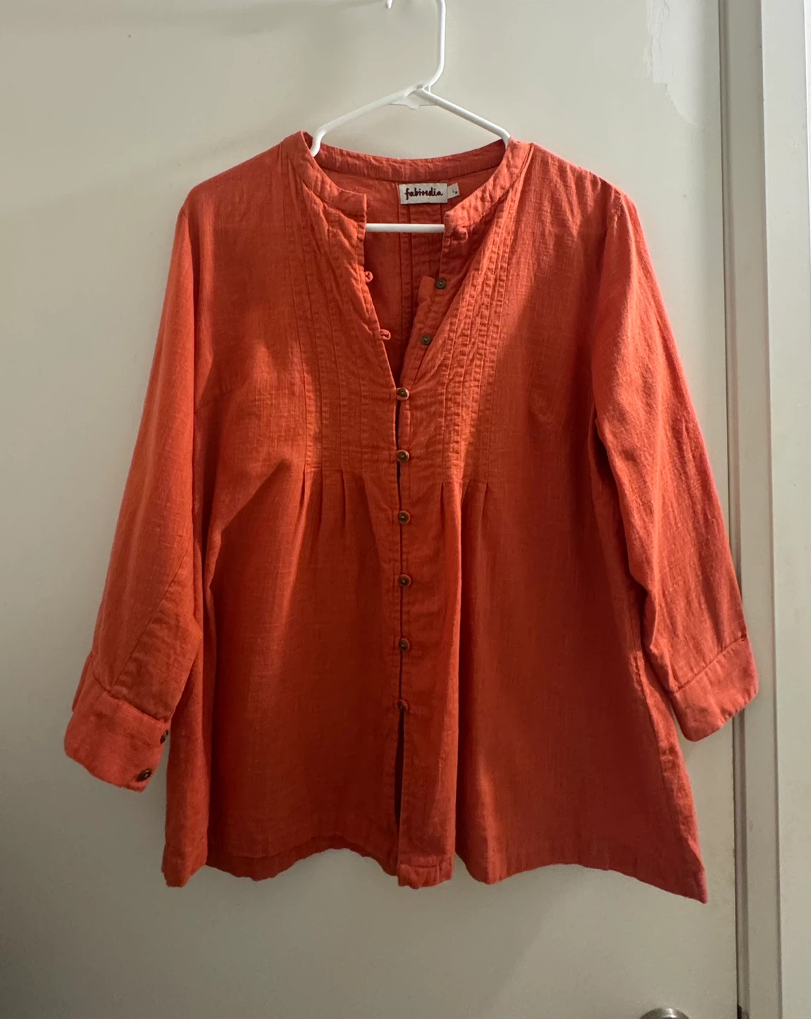 Fabindia Orange Linen Tunic Shirt - photo 2