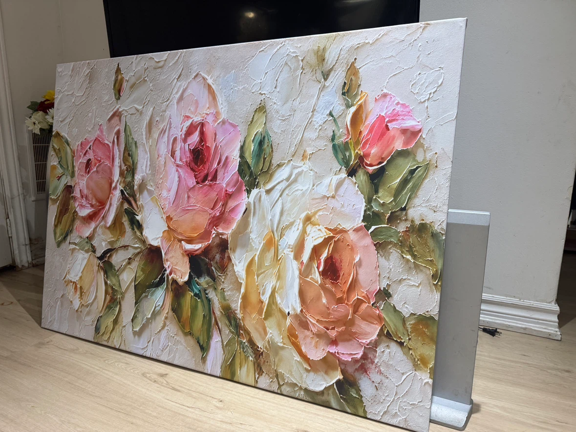 Textured Rose Floral Wall Art - photo 2
