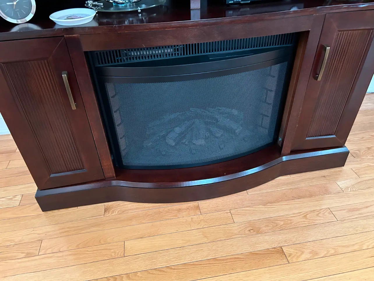 Dark Wood Electric Fireplace TV Stand - photo 3